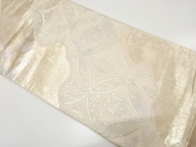 アンティーク　道長取りに七宝・花蜀江模様織り出し袋帯（材料）
